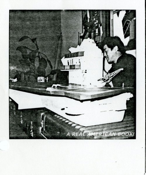 Photocopy of Polaroid picture with Larry Hama and the USS Flagg toy, date unknown