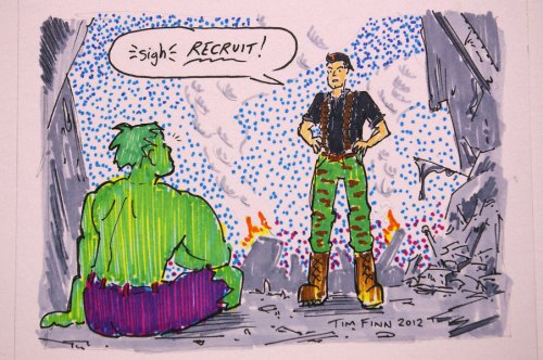 Flint and the Incredible Hulk by Tim Finn at Boston Comic Con