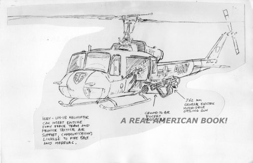 Fury Force helicopter sketch by Larry Hama