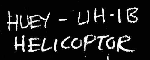 Close up of Larry Hama handwriting from Fury Force helicopter pencil sketch