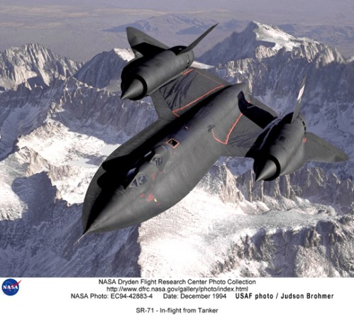 SR-71 NASA photo by Judson Brohmer as comparison to Steve Reiss G.I. Joe Cobra Night Raven toy for Hasbro